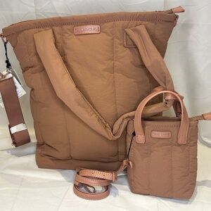 Max studio the matte puffer nylon tubular quilted shopper